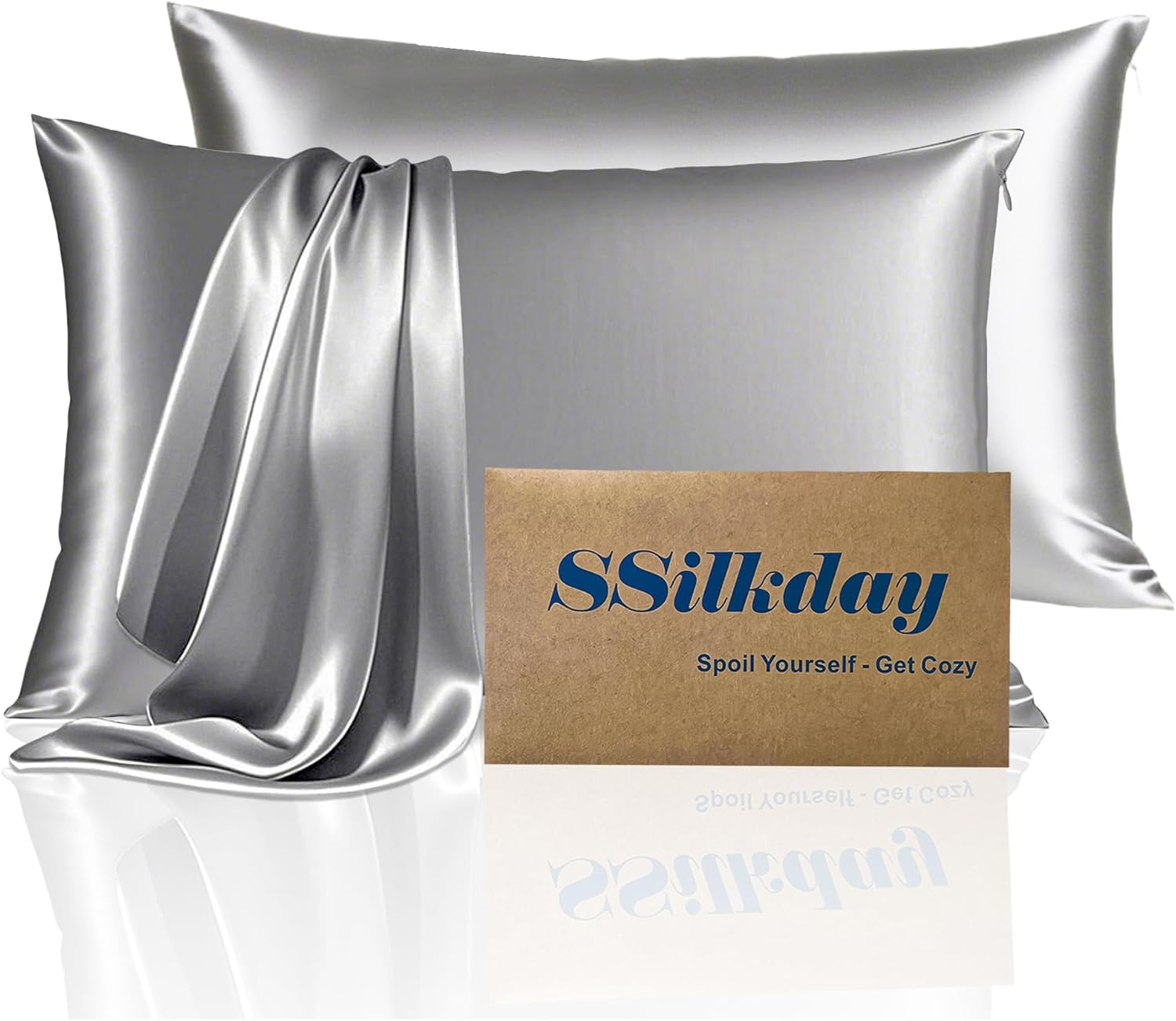 Mulberry Silk King Size Pillow Cases Set of 2 for Hot Sleepers