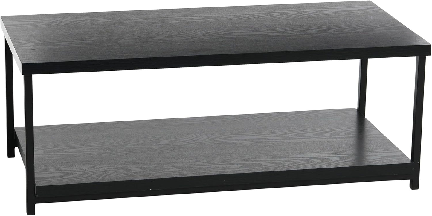 Stylish Storage Coffee Table, Black Oak & Metal