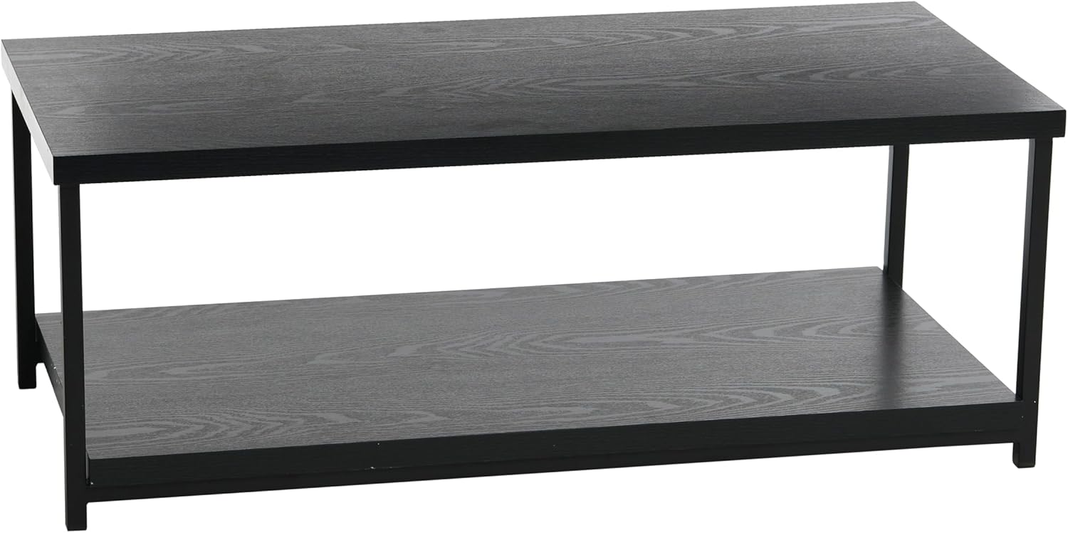 Stylish Storage Coffee Table, Black Oak & Metal