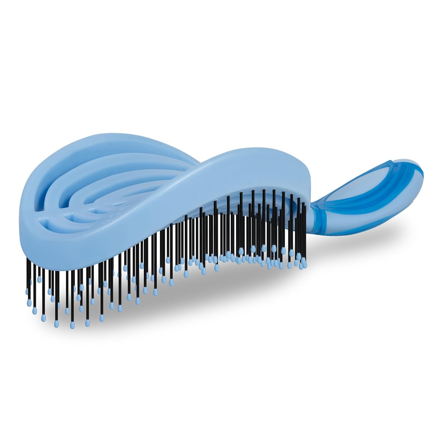 Detangle with Ease: NuWay 4Hair Double Curved Brush (Ocean Blue)