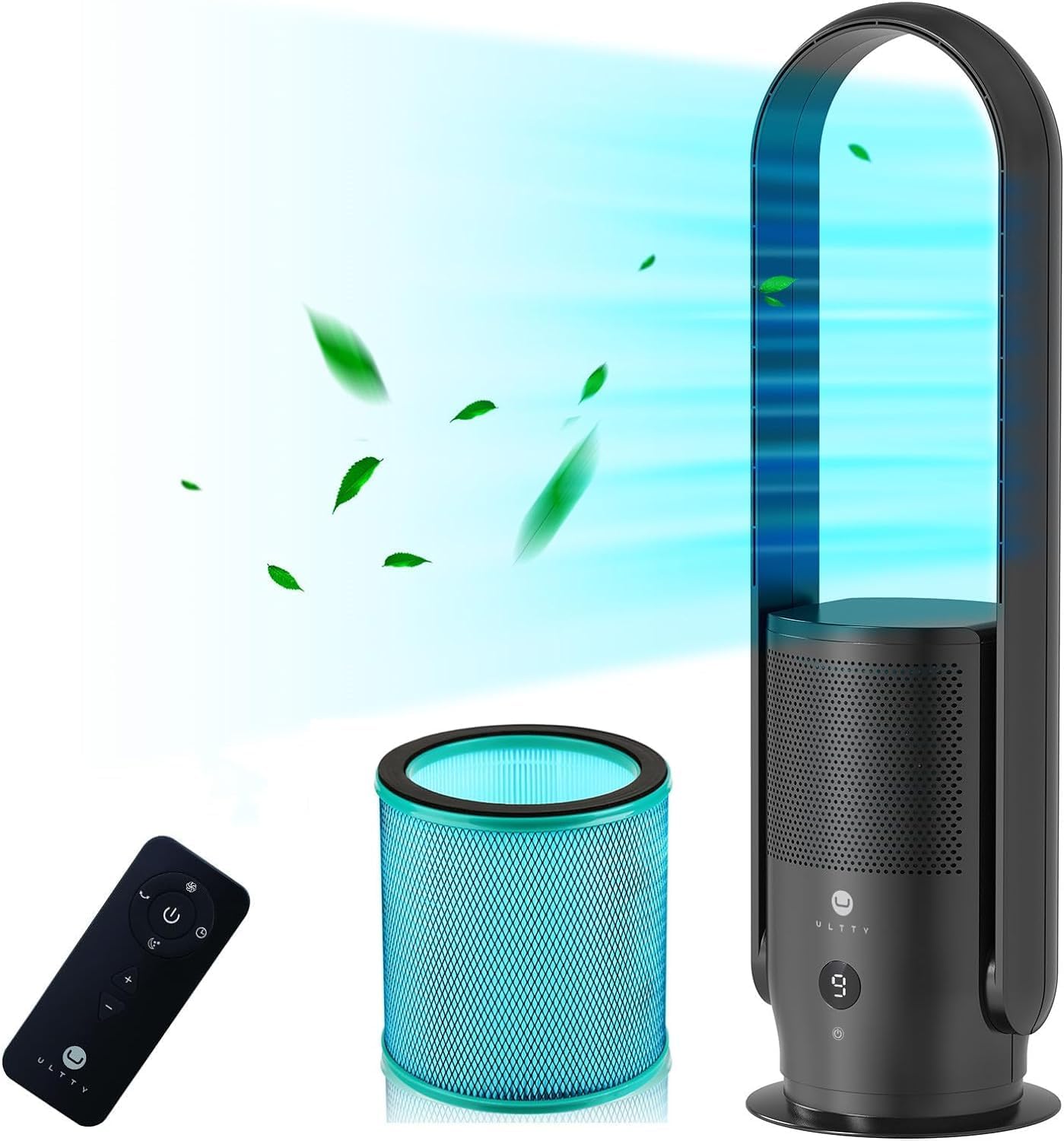 ULTTY Bladeless Tower Fan and Air Purifier for Comfort