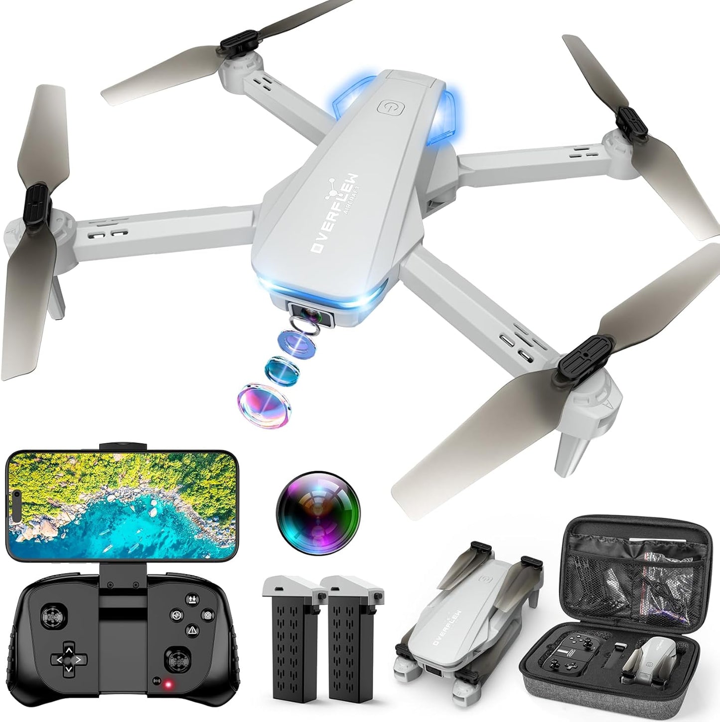 Drone with 1080P Camera for Beginners - Foldable Quadcopter
