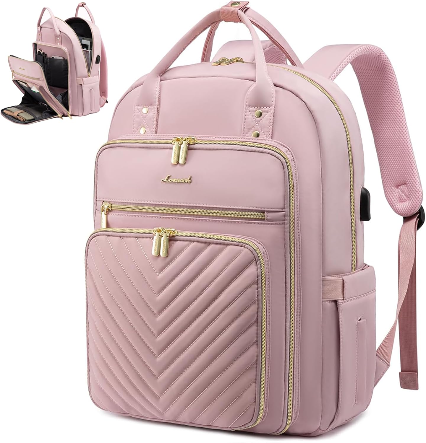 LOVEVOOK Laptop Backpack for Women with USB Port and Style