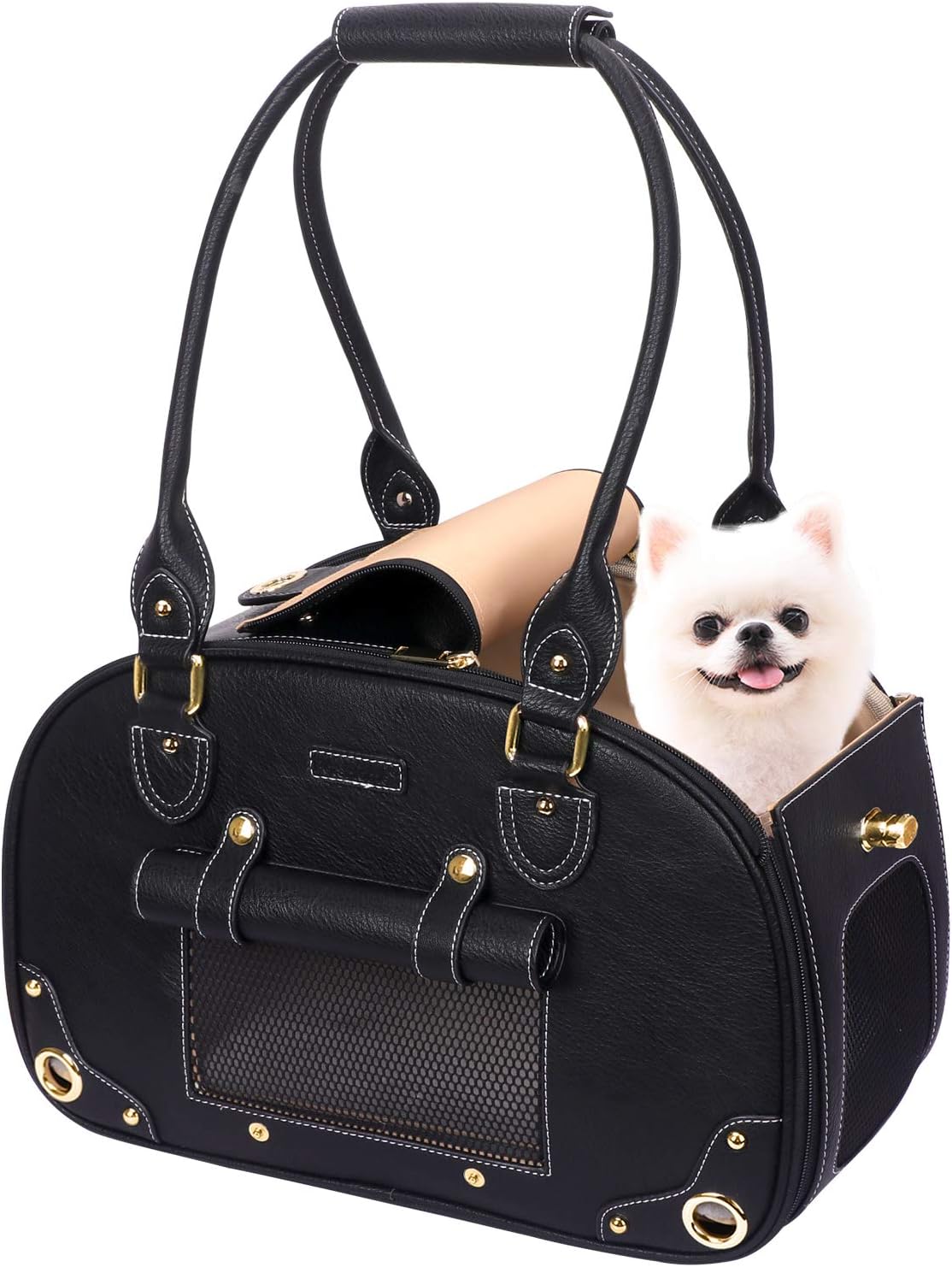 PetsHome Dog Carrier Purse for Small Dogs and Cats, Black