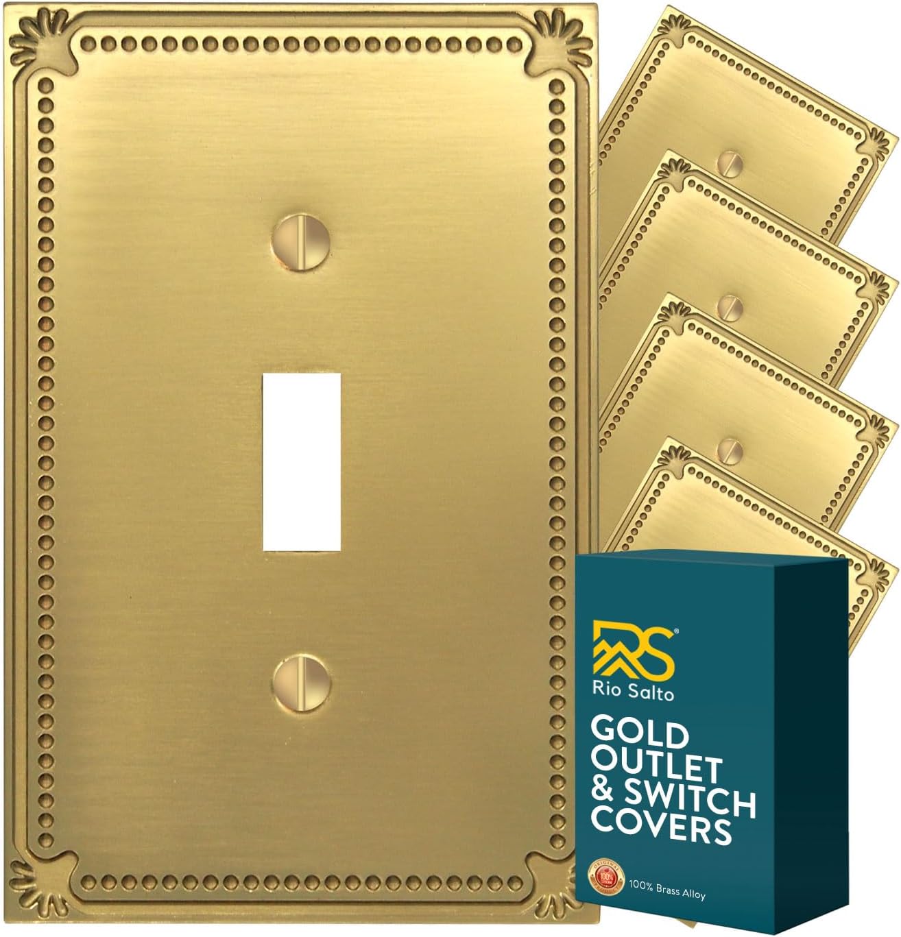 Rio Salto Decorative Gold Toggle Light Switch Cover 5-Pack