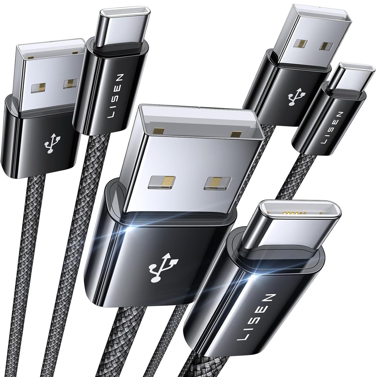 Fast Charge Trio: LISEN 3-Pack USB C Chargers