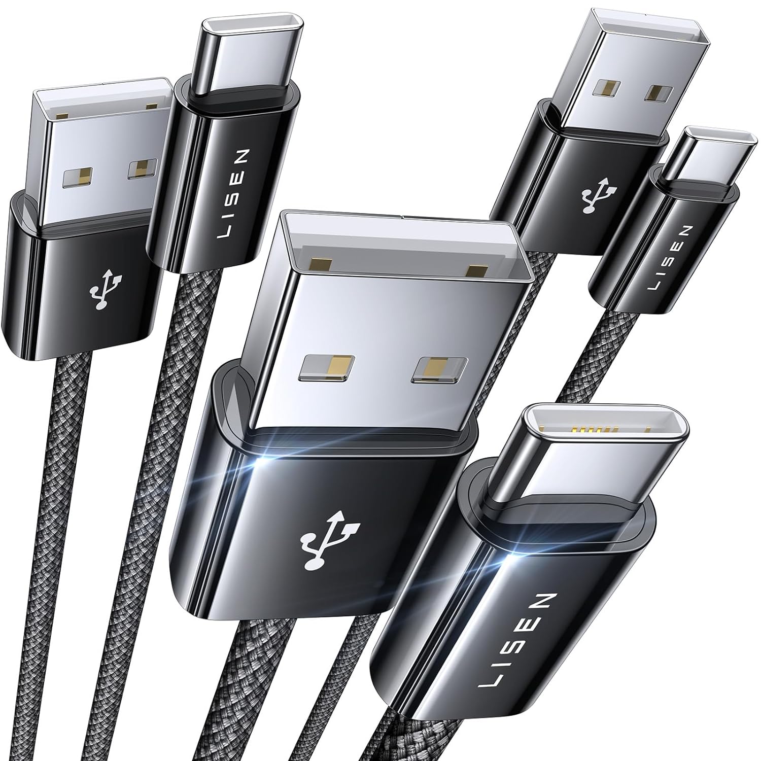 Fast Charge Trio: LISEN 3-Pack USB C Chargers