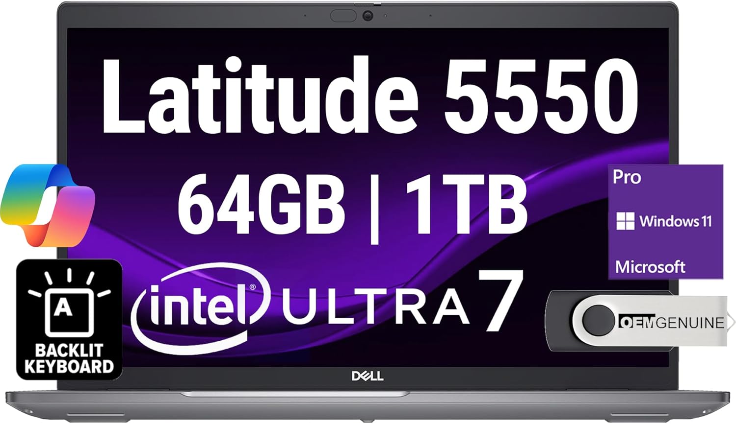 Dell Latitude 5550 Business Notebook with 15.6in FHD Display