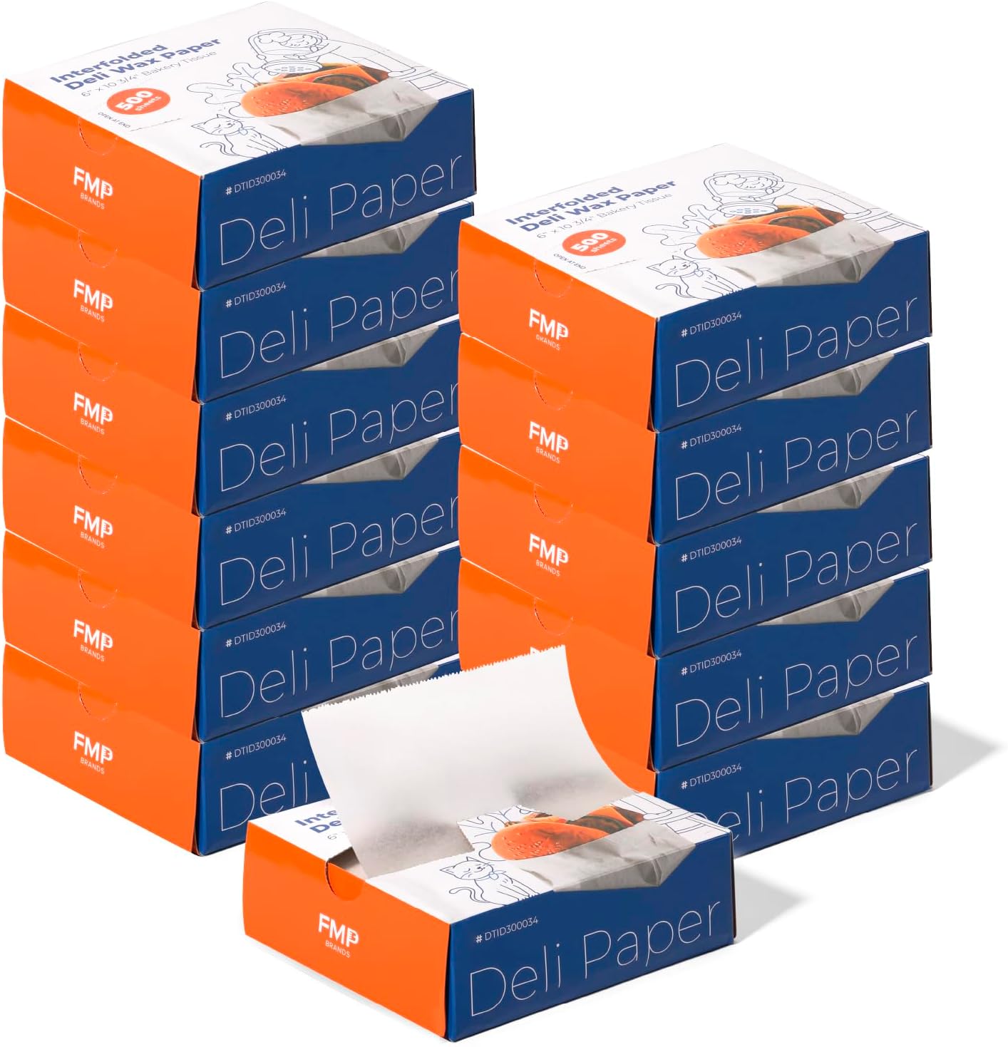 Fit Meal Prep 6000 Pack Wax Paper Sheets for Food Wrapping