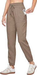 Women Linen Pants Joggers with Pockets - Lightweight Cotton Linen