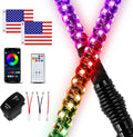 4FT LED Whip Lights 2 Pack - Bright RGB Chasing Whips with App Control