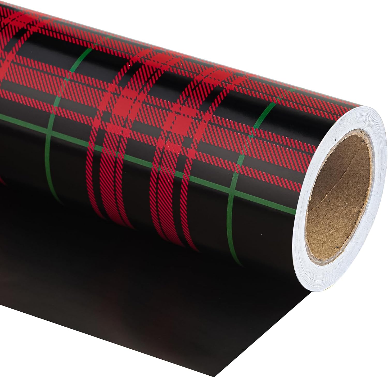 30 Inch Jumbo Reversible Plaid Wrapping Paper for Holidays