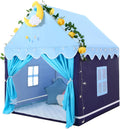 Blue Kid Tent with Mat and Star Lights - Large Indoor Playhouse