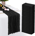 Black Cheesecloth Table Runner 20 Pack 35 x 70 in - Rustic Sheer Decor