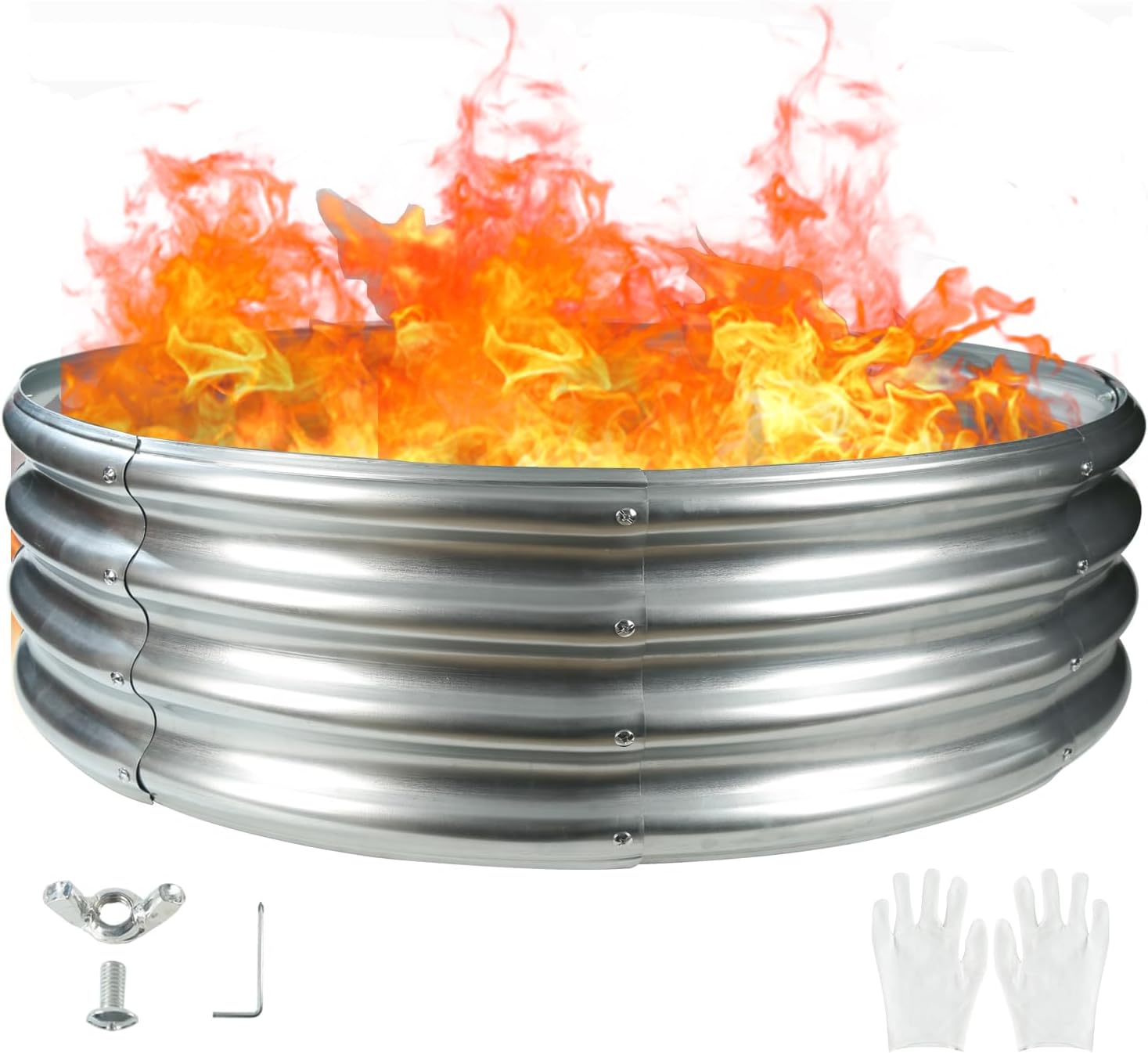 4FT Diameter Camp Fire Ring Pit for Backyard and Camping