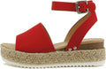 Womens Soda Topic Open Toe Buckle Ankle Strap Espadrilles - Trendy