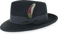 Gangster Wool Crushable Fedora for Men - Black Grey Navy Pecan
