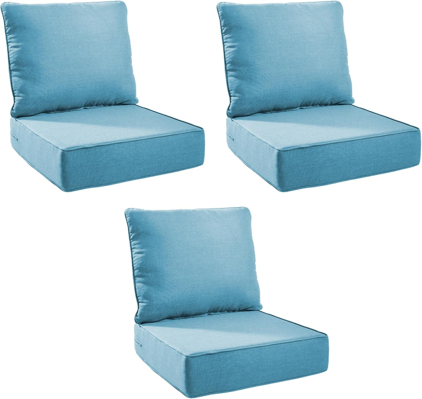 Outdoor Cushion Set for Furniture - 6 Inch Thick Foam Comfort