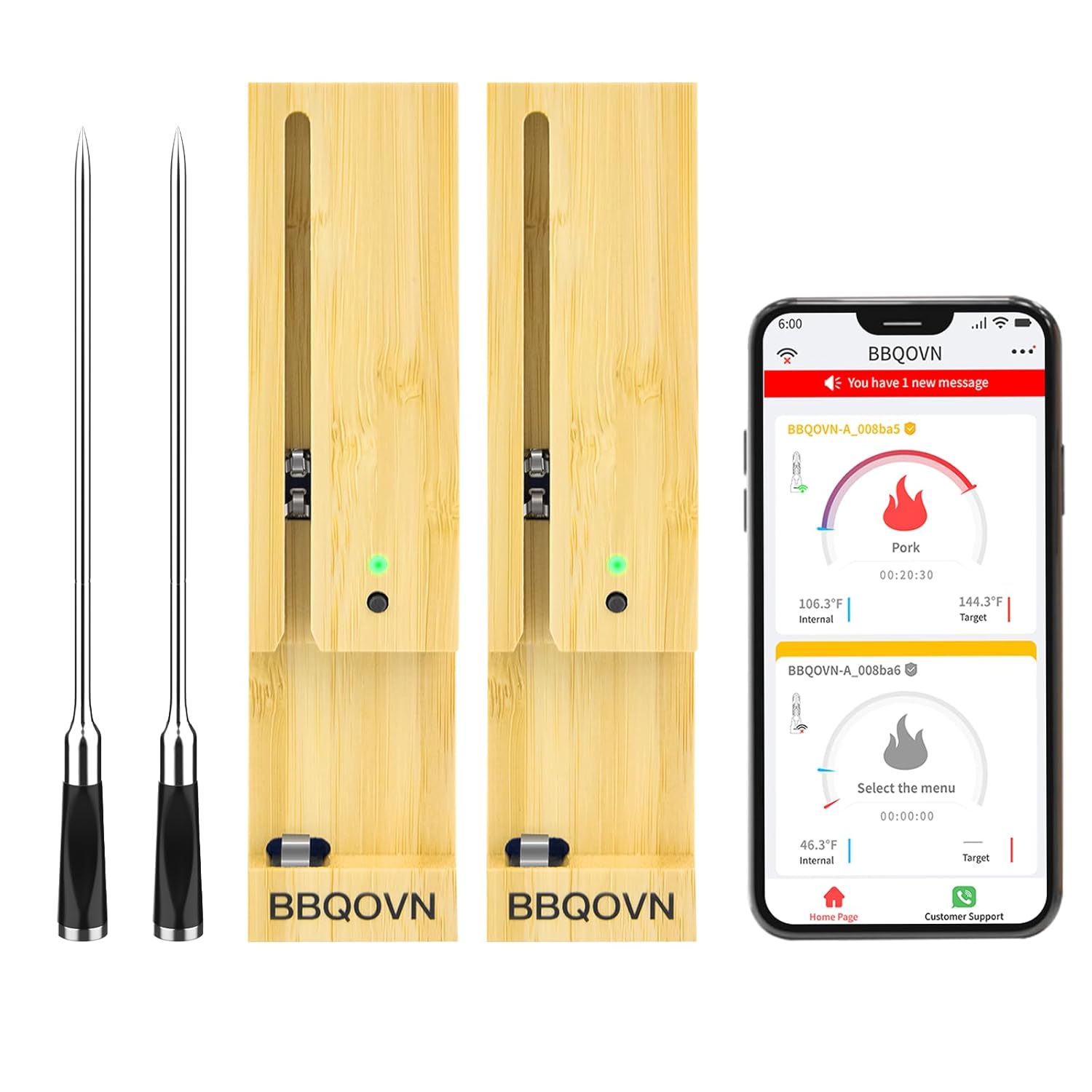 Wireless Smart Meat Thermometer: 777FT Range, Ultra-Thin Design!