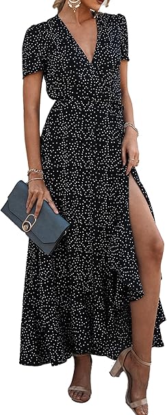 PRETTYGARDEN Women's Summer Wrap Maxi Dress for Beach Days