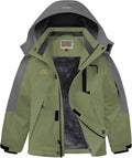 Boys Waterproof Ski Coat - Warm Fleece Snow Jacket