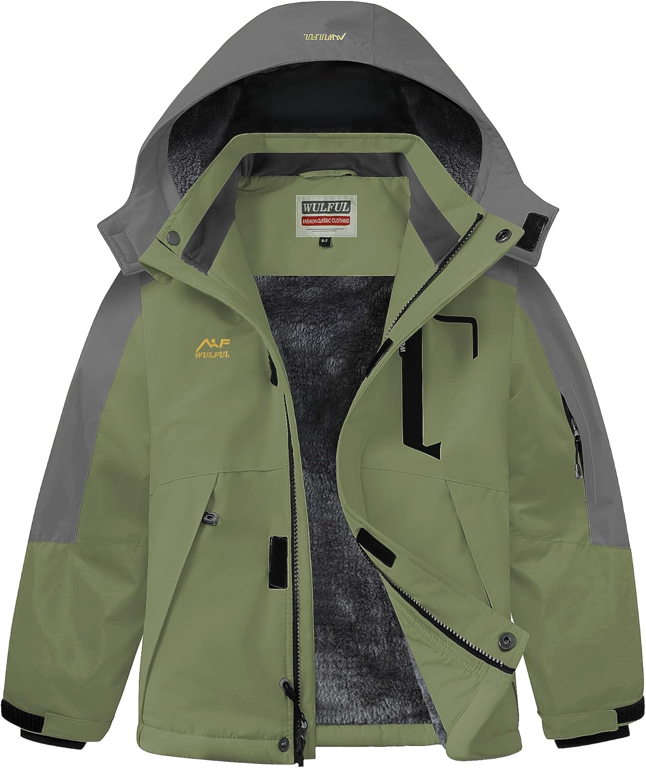 WULFUL Boys Winter Waterproof Ski Coat for Cold Weather Fun
