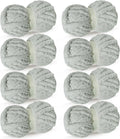 Light Gray Chunky Chenille Yarn for Crocheting - Soft Super Bulky Pack