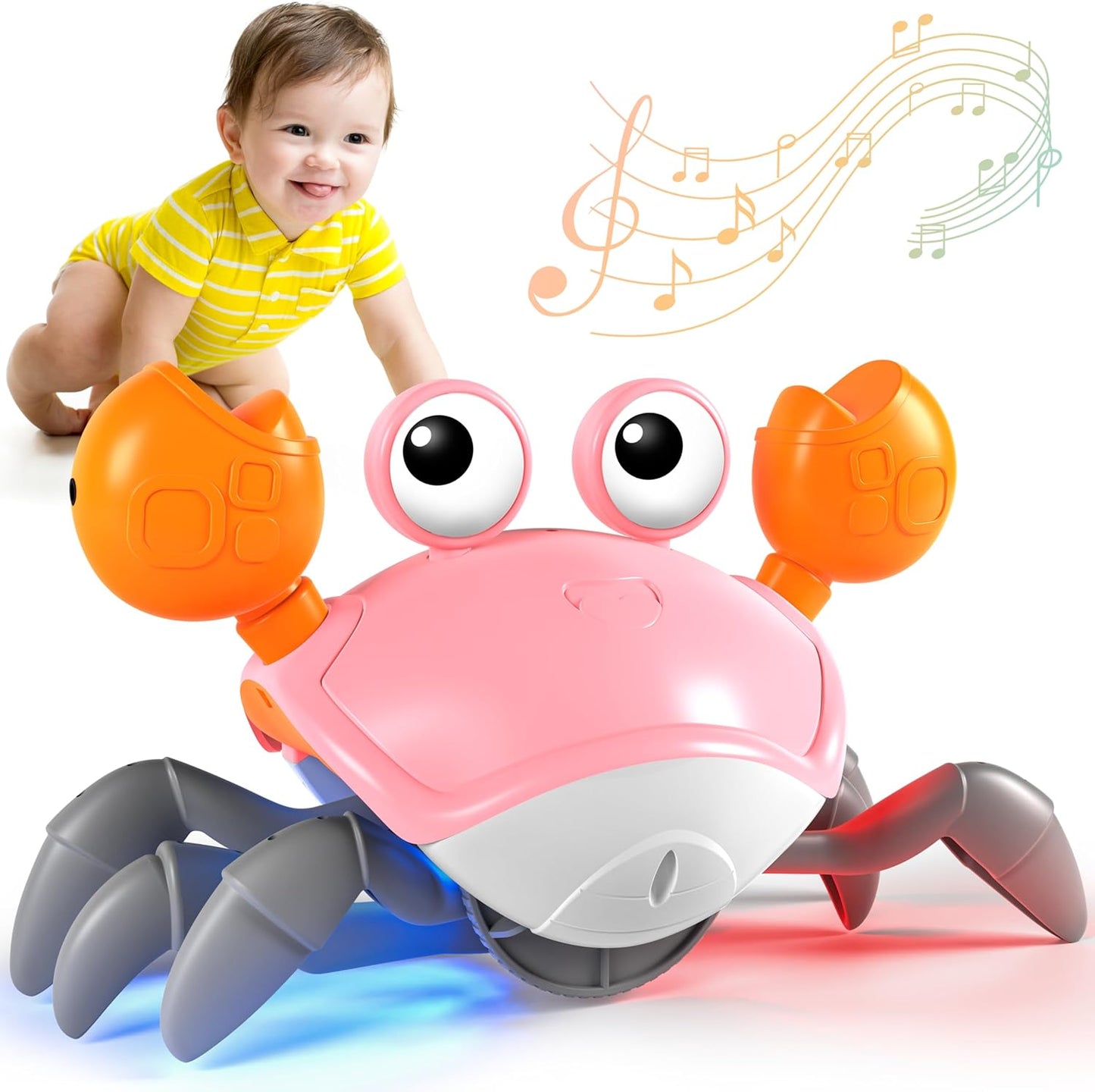 Interactive Crawling Crab Toy for Baby Sensory Fun!