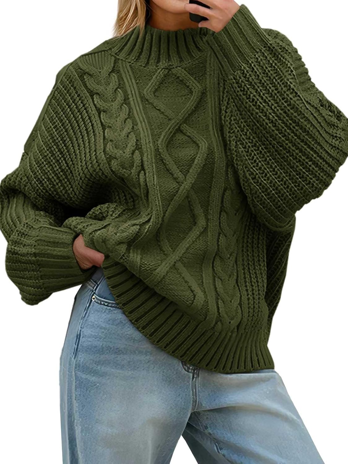 Saodimallsu Womens Oversized Cable Knit Sweaters for Fall