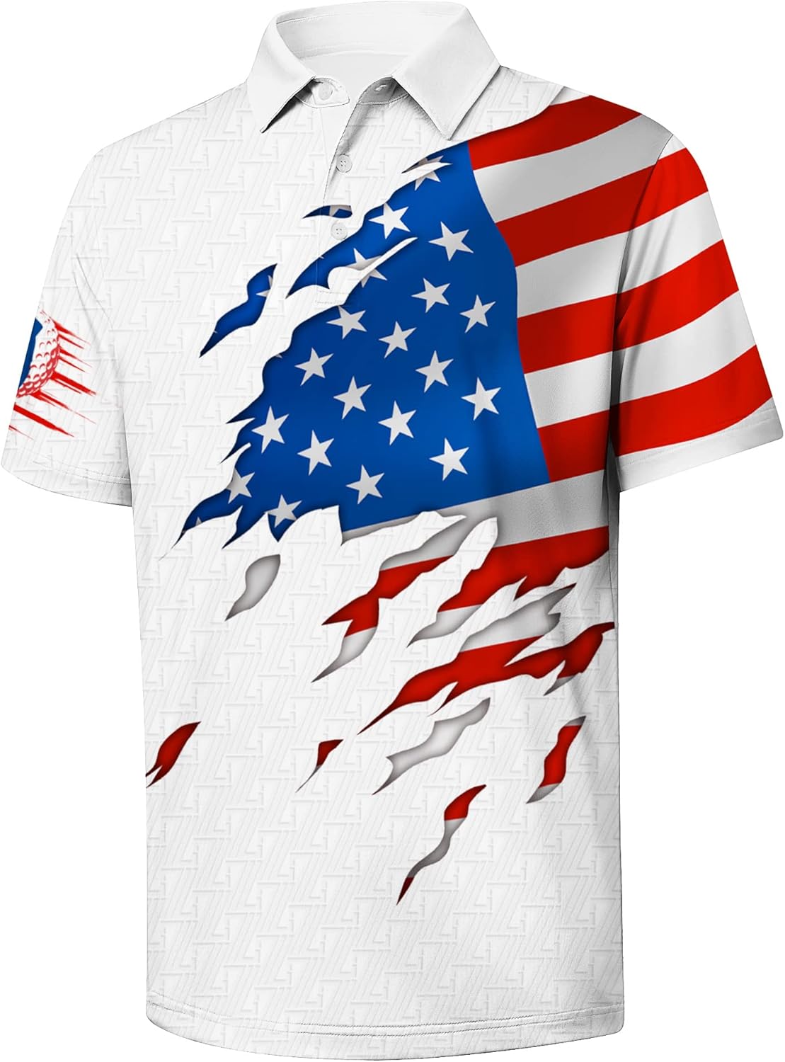 V VALANCH Mens American Flag Polo Shirt for Patriotic Style