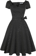 Girstunm Women's Classic Tea Dress Short Sleeve Swing (Style 6S56)