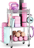 Yoga Mat Storage Rack - Mobile Home Gym Organizer for Mats & Gear
