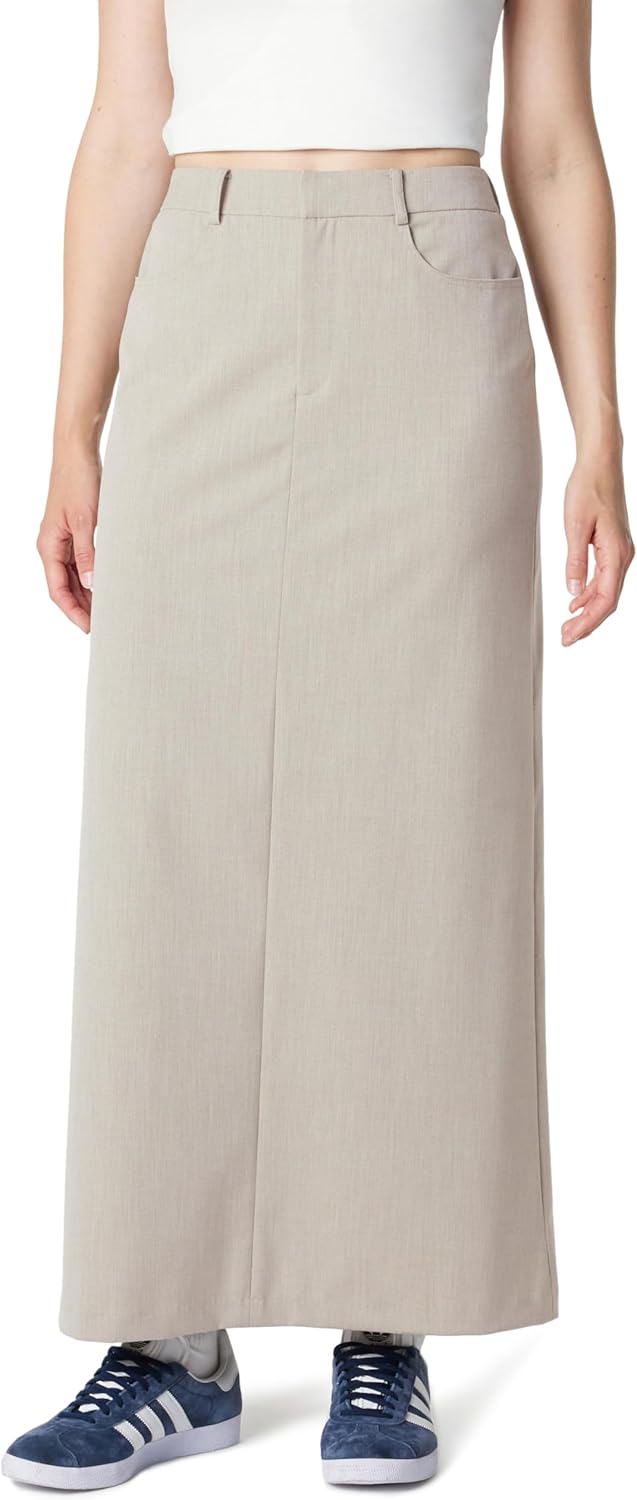 The Drop Women's Denis Woven Long Column Skirt for Stylish Elegance