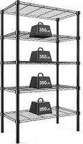 DUMOS 5 Tier Metal Wire Rack Shelf for Heavy Duty Storage