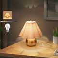 Gold Small Touch Control Table Lamp for Bedroom - Compact Brass