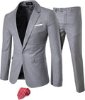 YND Men's 2 Piece Slim Fit Suit with Tie - Versatile Event Suit