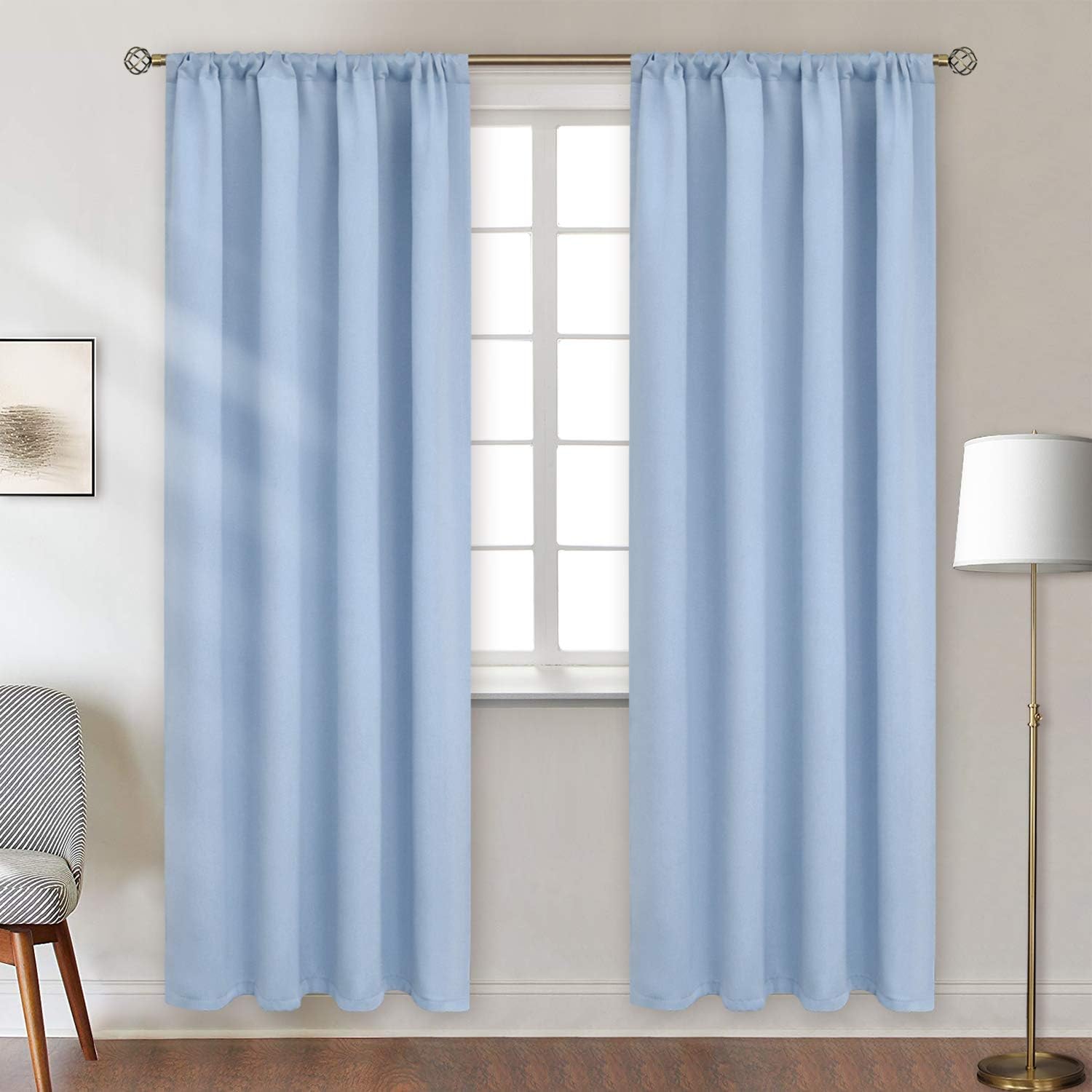 BGment Baby Blue Room Darkening Curtains for Kids Bedrooms