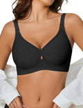 Wireless Seamless V Neck Bra - Comfortable Full Coverage Everyday Bra
