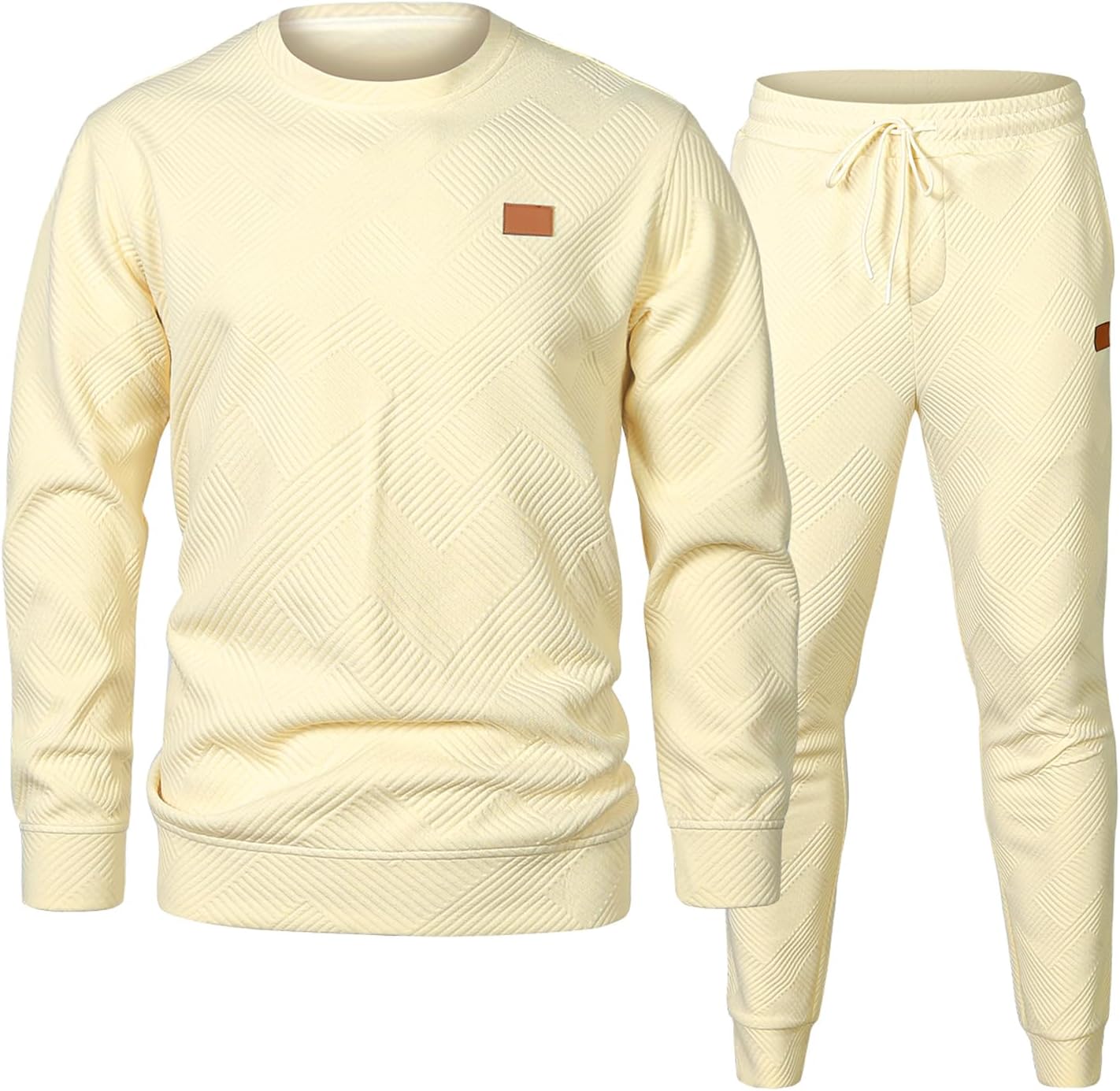 JMIERR Men's 2 Piece Outfits Knit Jacquard Tracksuit Set