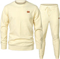 Men's Knit Jacquard Tracksuit Set - Hoodie & Tapered Joggers