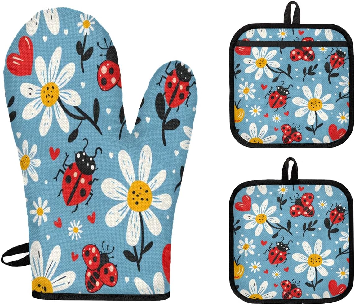 Cute Chamomile Oven Mitts Set