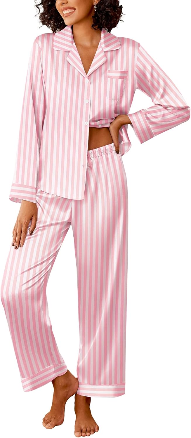 Ekouaer Womens Silk Satin Pajama Sets for Ultimate Comfort