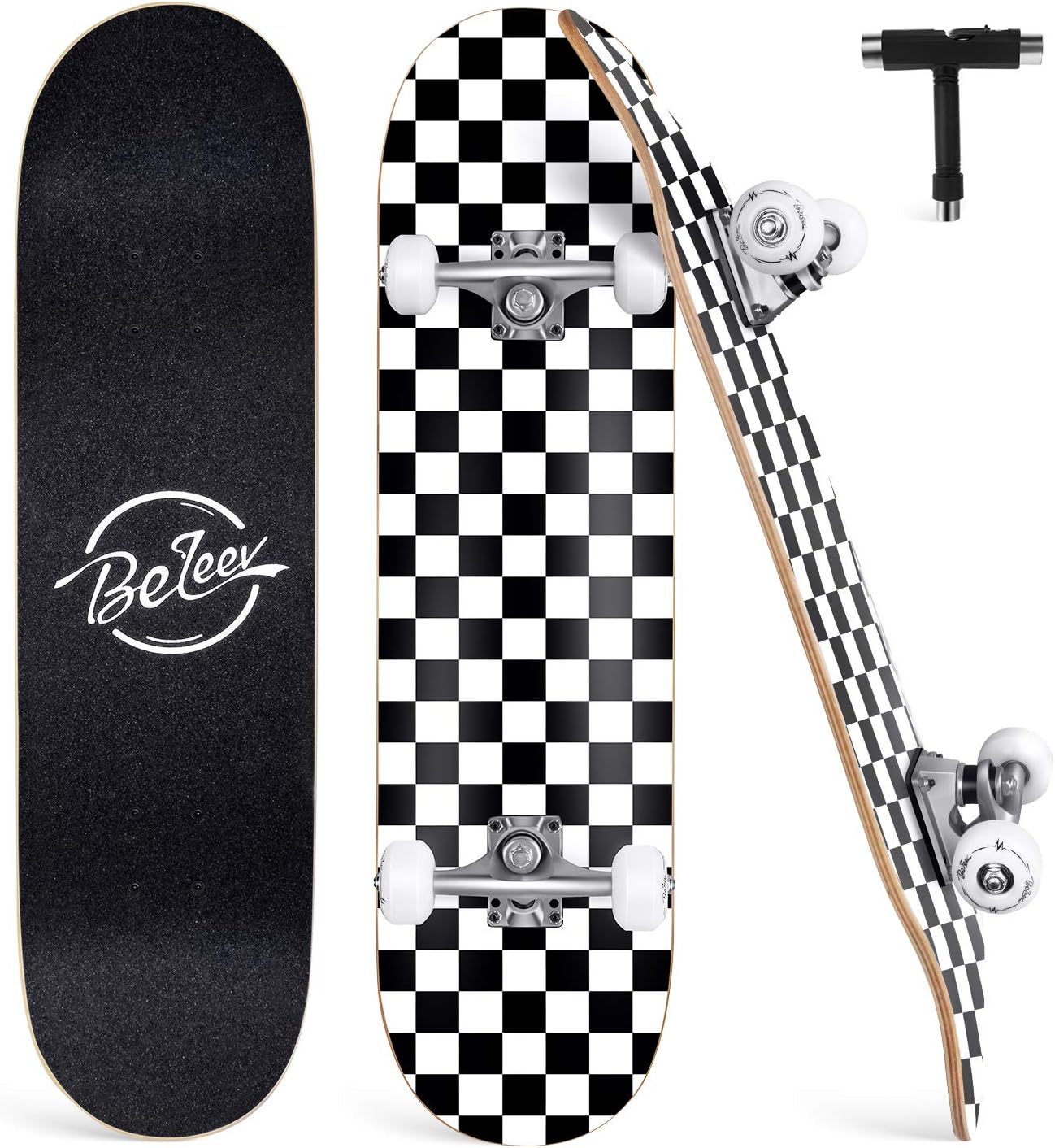 BELEEV Skateboards for Beginners - 31 x 8 inch Complete Board