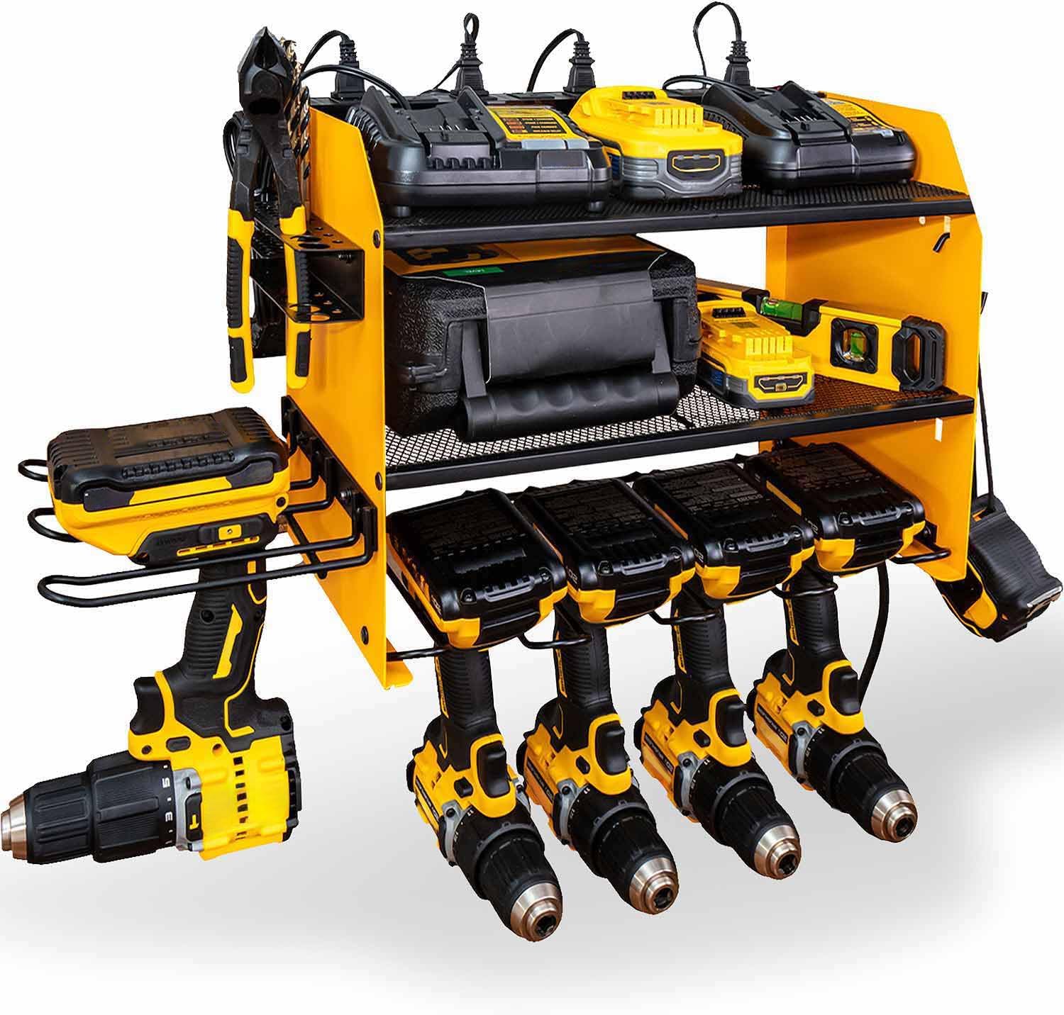 Ultimate Drill Storage Solution: 6 Holders & Charging Station