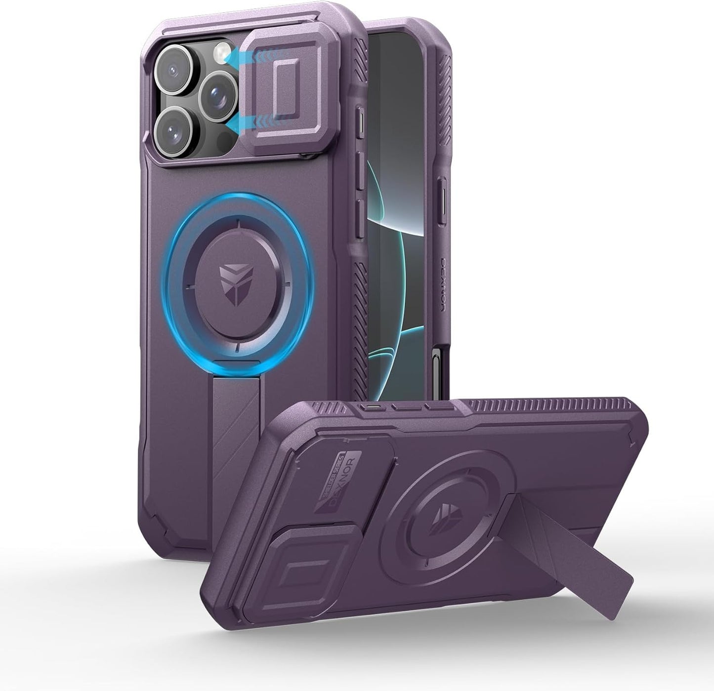 Dexnor iPhone 16 Pro Max Case with Slide Camera Cover & Kickstand