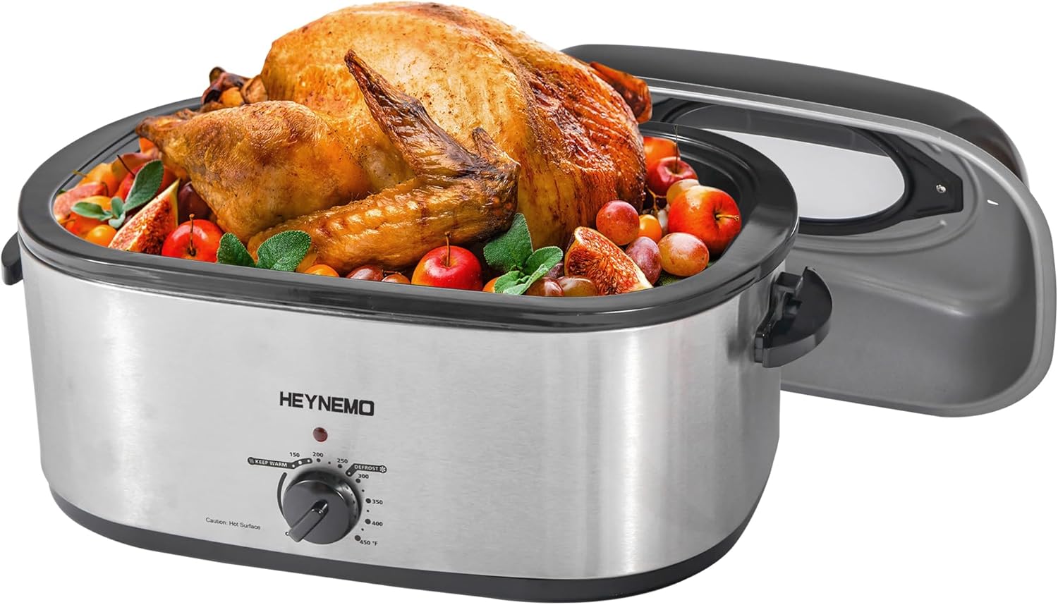 HEYNEMO Turkey Roaster Electric 24 Quart Oven for Perfect Meals