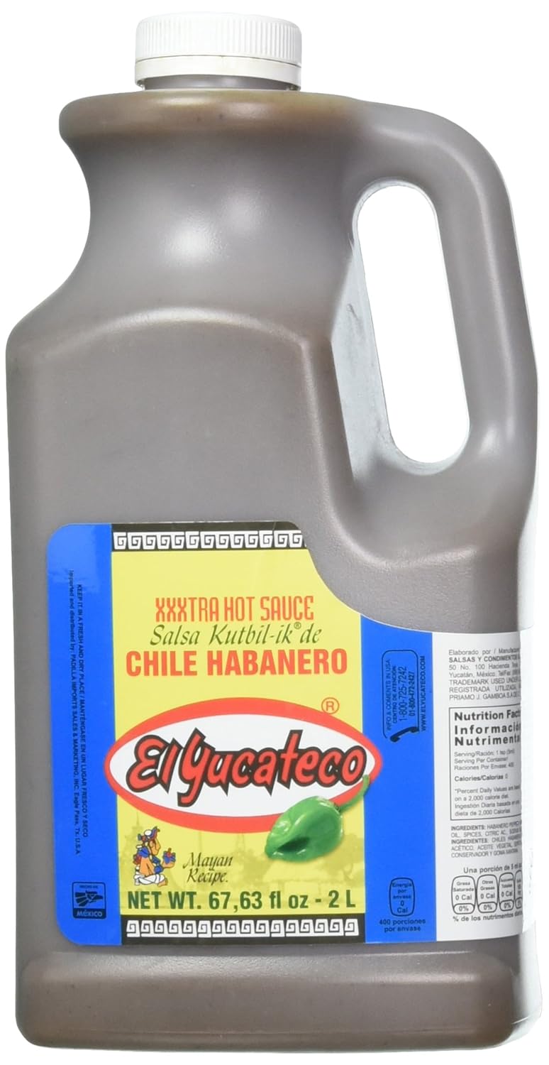 El Yucateco Habanero Hot Sauce - XXXtra Hot Flavor in 68 oz