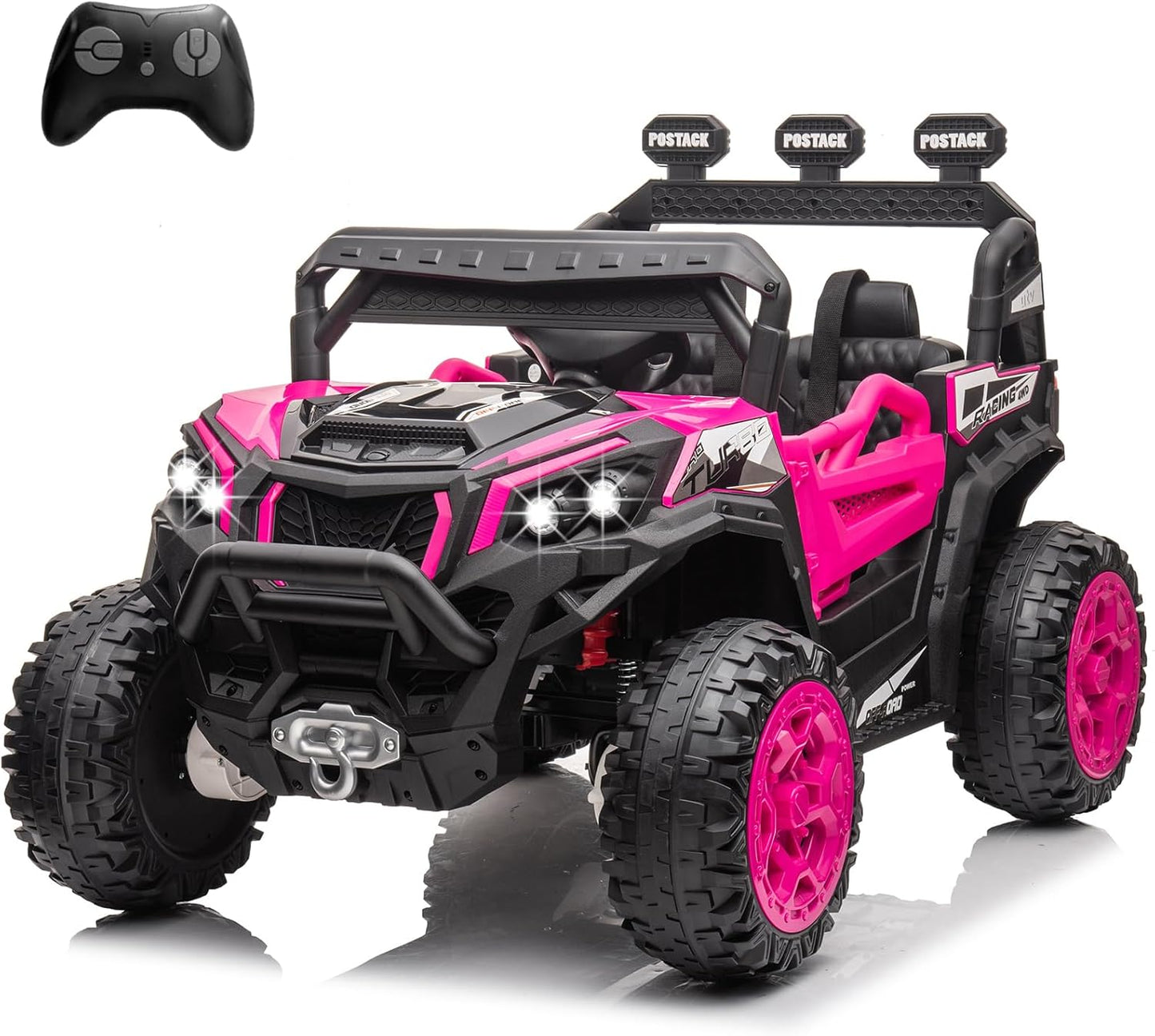 Electric UTV for Kids Ages 4-8 with Remote Control and Lights