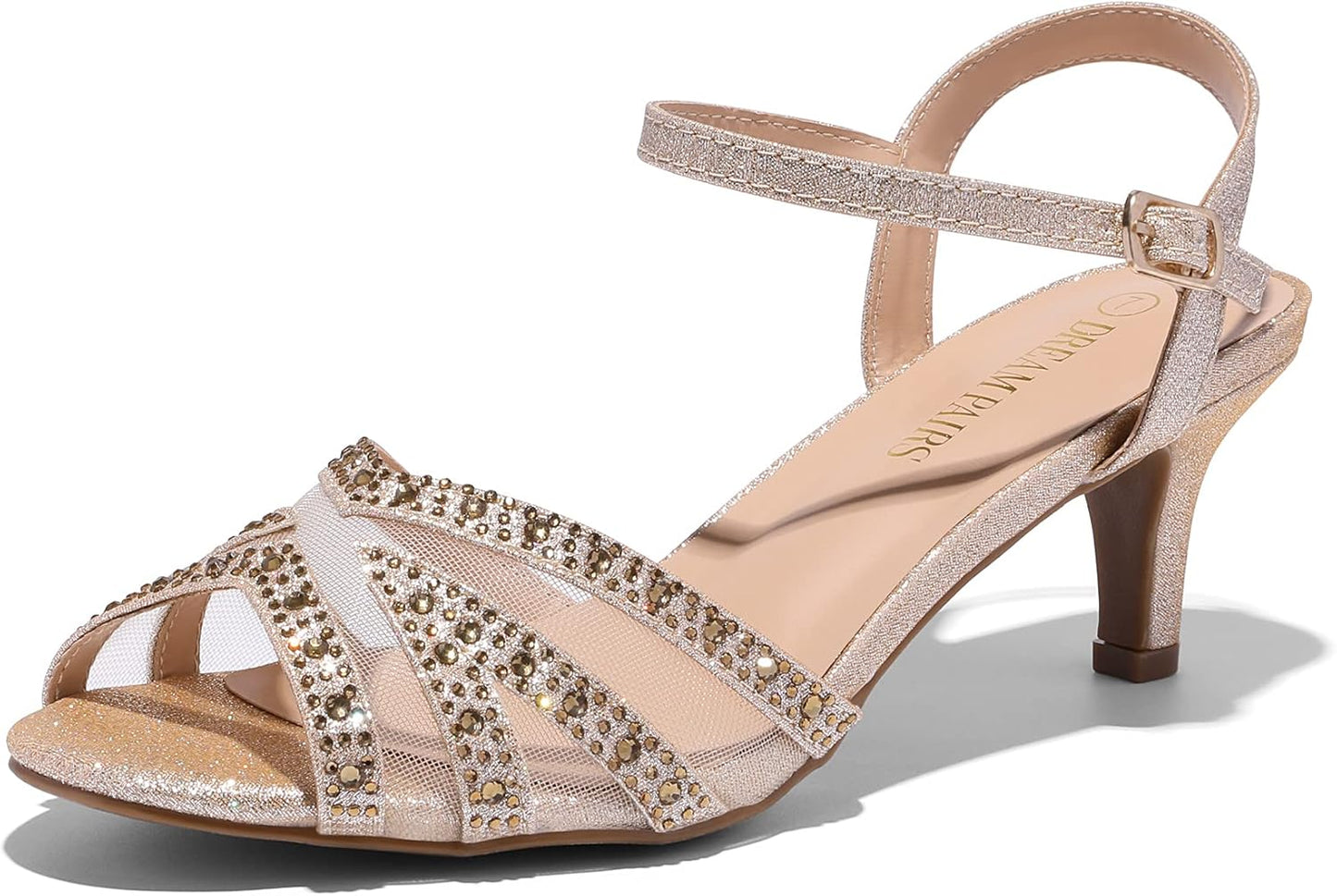 DREAM PAIRS Women's Nina Low Heel Pump Sandals for Comfort