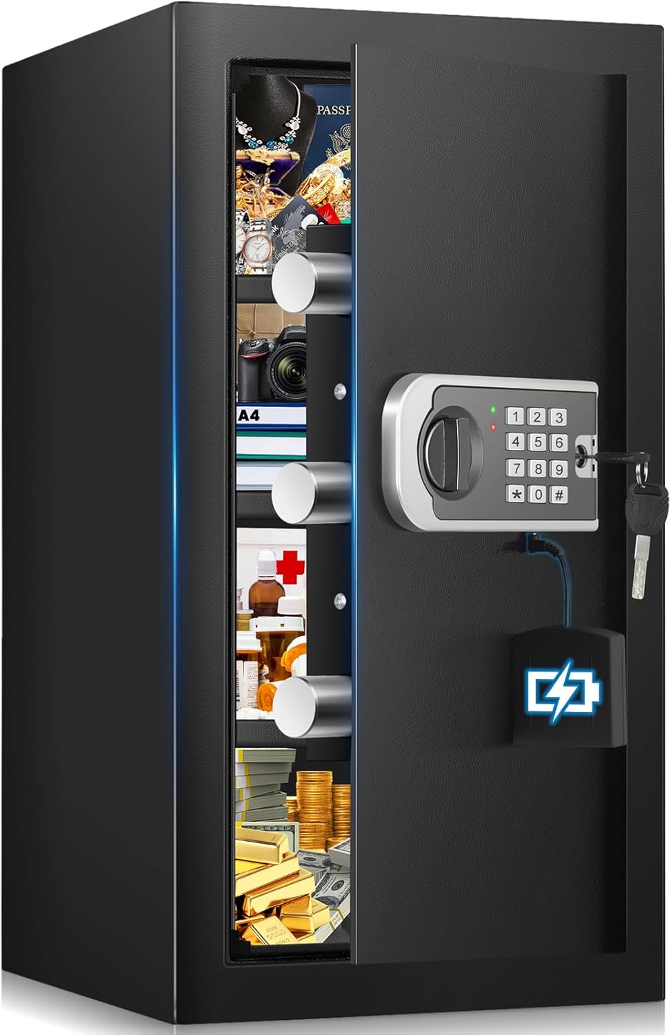 4.3 Cuft Large Home Safe with Fireproof Waterproof Bag
